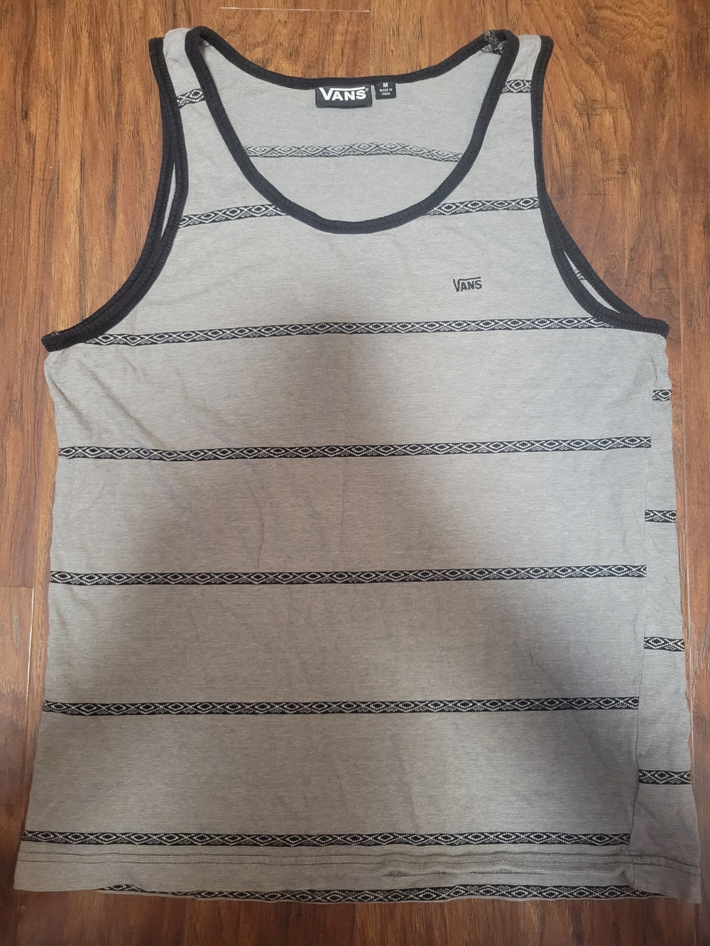 Vans Men’s Light Gray Tank Top with Black Trim